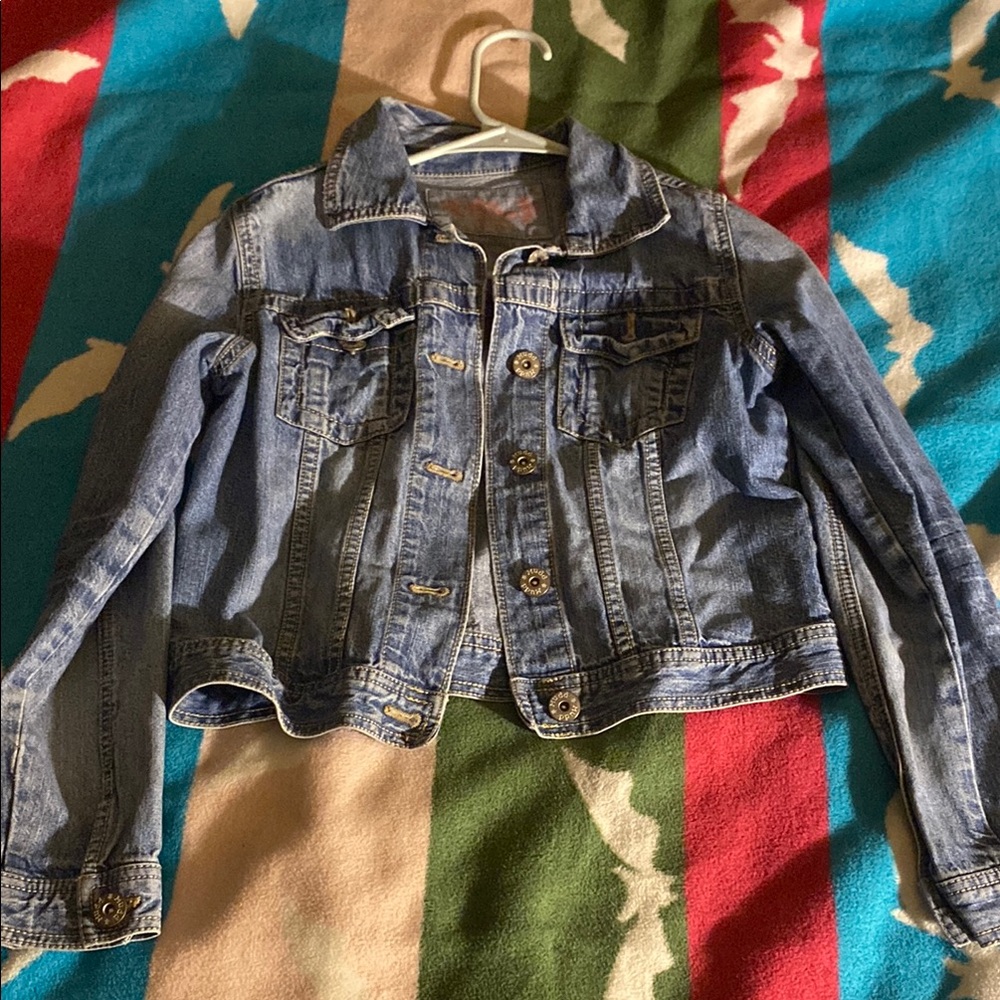 Mudd Blue Jean Jacket Classic Cropped Style
